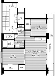 ビレッジハウス筑後二号棟の物件間取画像